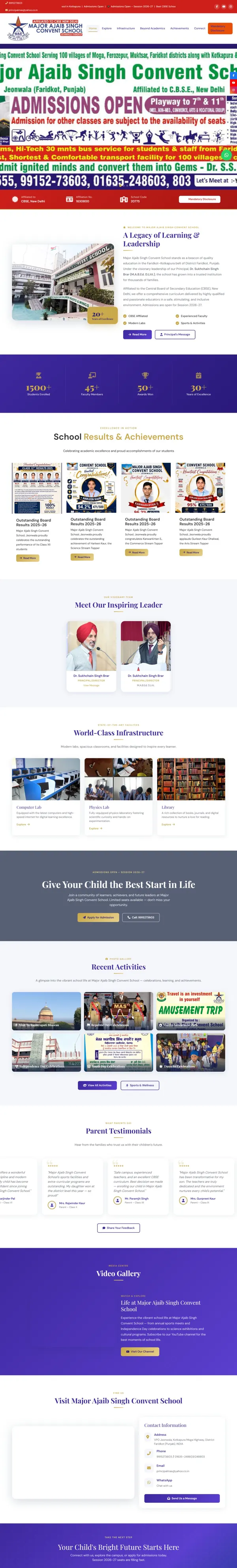 Homepage of Major Ajaib Singh Convent School
