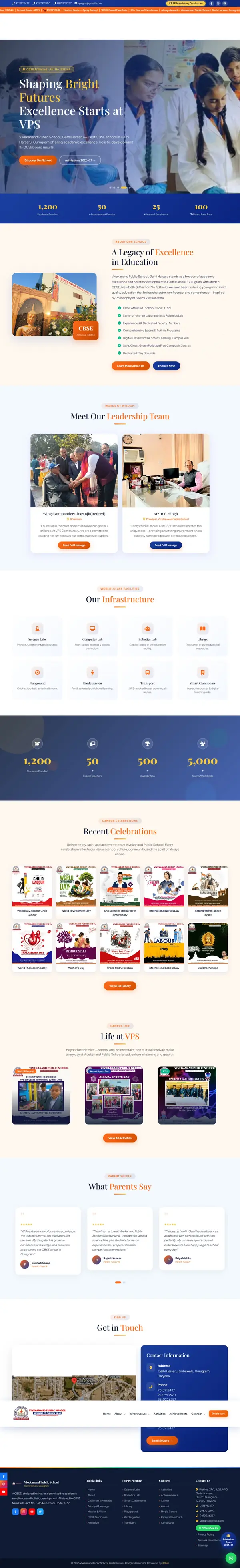 Homepage of Vivekanand Public School